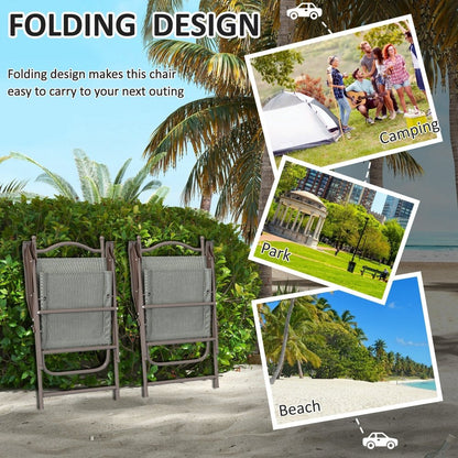 Two Folding Garden Chairs - Dark Brown