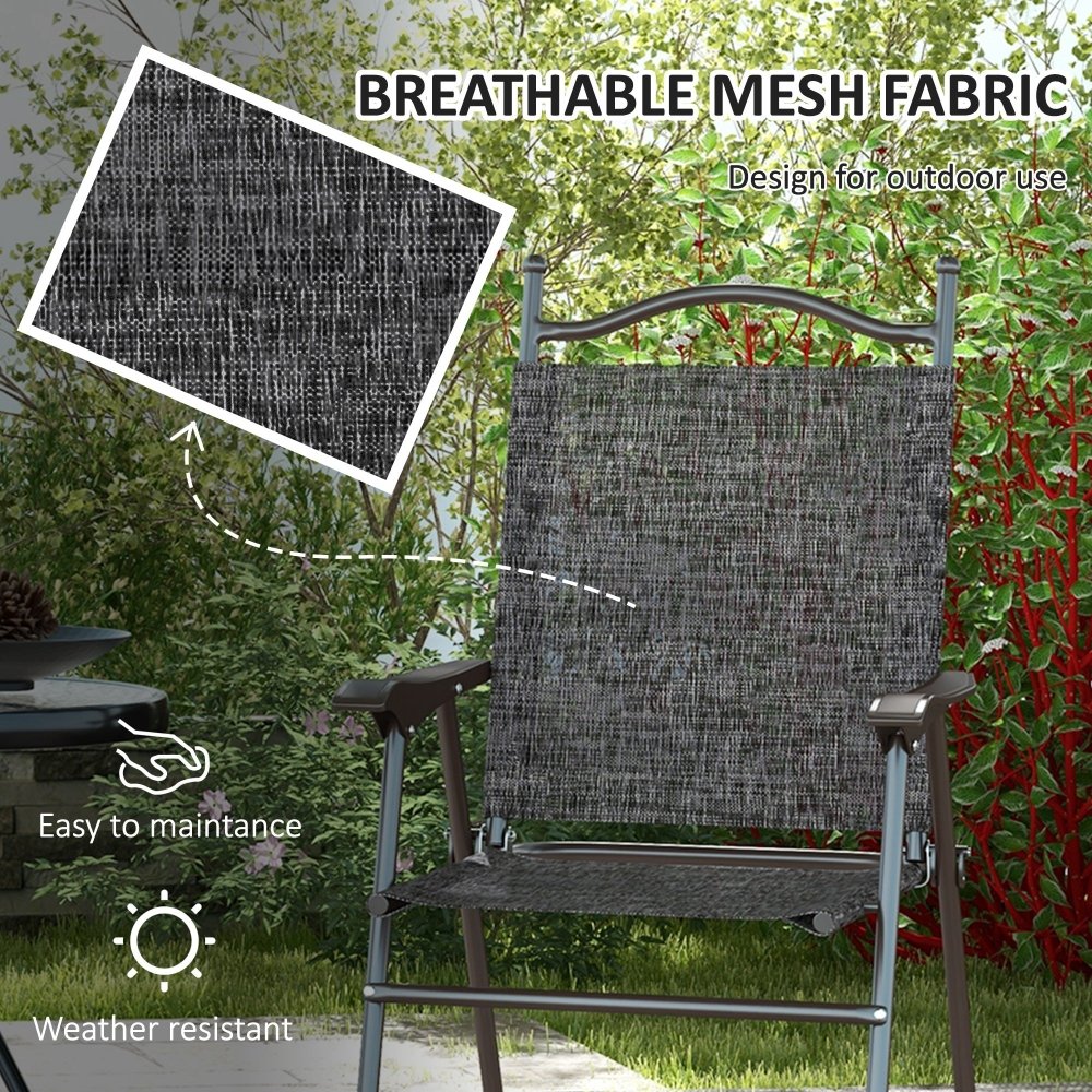 Two Folding Garden Chairs - Dark Brown