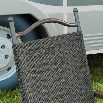 Two Folding Garden Chairs - Dark Brown